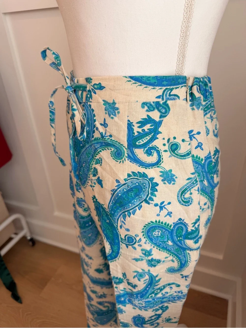 ✨ Vintage Units 100% Linen Paisley Matching Set ✨